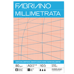 Blocco carta millimetrata A3 80gr 10fg Fabriano