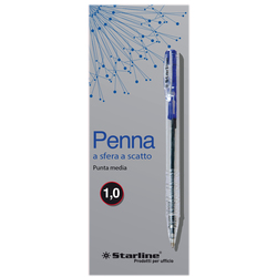 SCATOLA 20 PENNE SFERA SCATTO BLU 1.0mm STARLINE