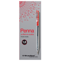 SCATOLA 20 PENNE SFERA SCATTO ROSSO 1.0mm STARLINE