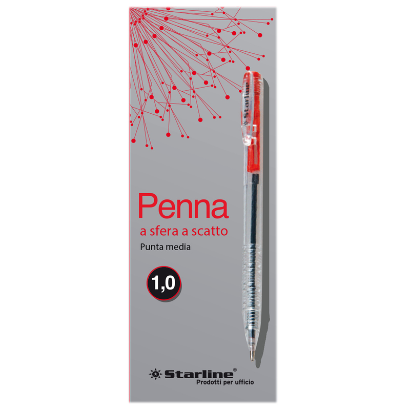 SCATOLA 20 PENNE SFERA SCATTO ROSSO 1.0mm STARLINE