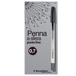 SCATOLA 50 PENNA SFERA NERO P. FINE 0.7MM STARLINE