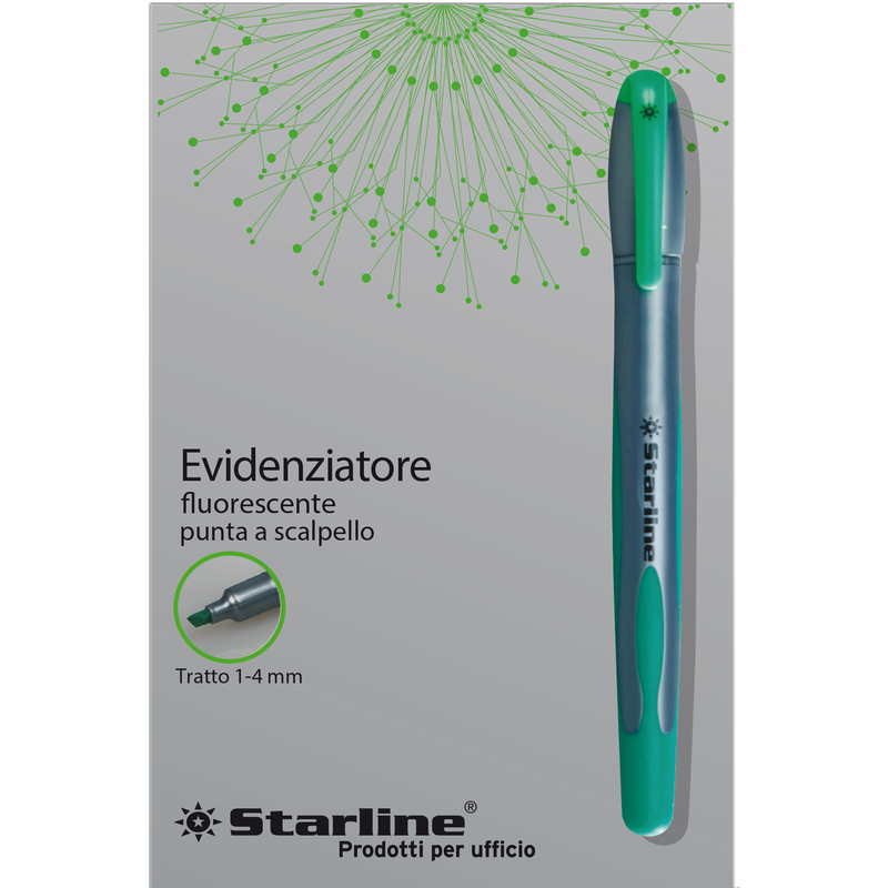 EVIDENZIATORE STARLINE VERDE P.SCALPELLO 1-4MM
