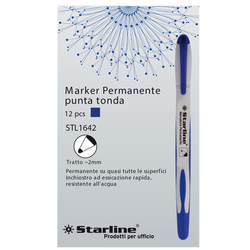 Marcatore permanente punta tonda 2mm blu Starline