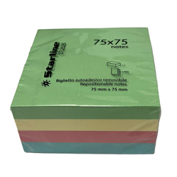 CUBO BIGLIETTI ADESIVI ASSORT.TENUE 75X75mm 400fg 70gr Starline