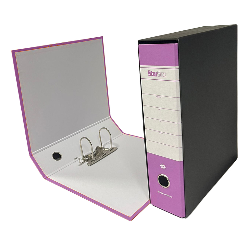 Registratore STARBOX f.to protocollo dorso 8cm lilla STARLINE