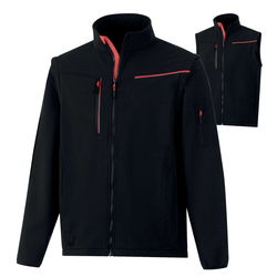 Softshell 2in1 Soccia tg M nero/rosso Deltaplus