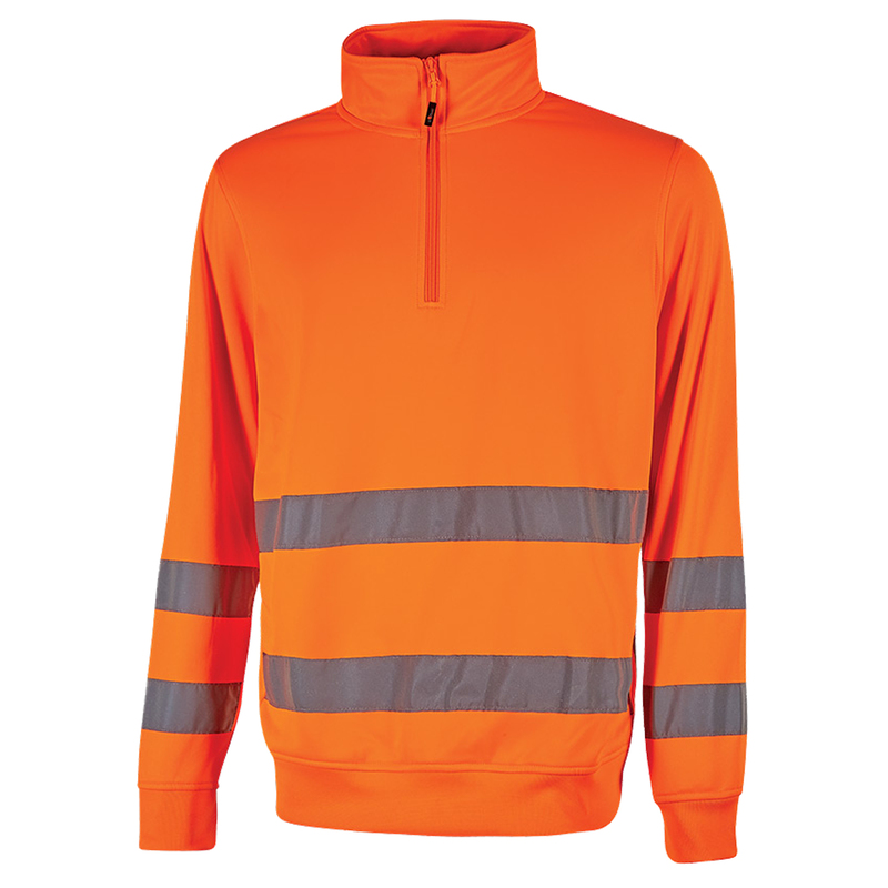 Felpa alta visibilitA' Felis mezza zip tg L arancio fluo U-Power