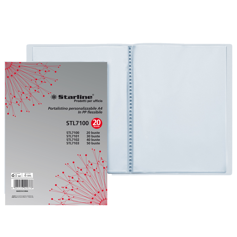 PORTALISTINI PERSONAL. 20 BUSTE IN PPL TRASPARENTE STARLINE