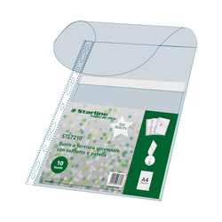BUSTA FORATA PVC con SOFFIETTO e PATELLA 21x30cm Starline