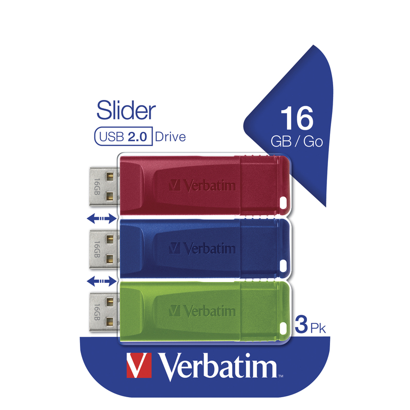 Verbatim USB 3.0 Store'N'Click 3X16GB R/B/Y