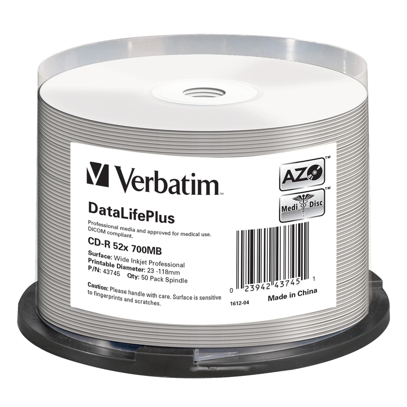 SCATOLA 50 CD-R BULK DATALIFEPLUS SPIND. 1X-52X 700MB STAMP.WIDE INKJET PHOTO