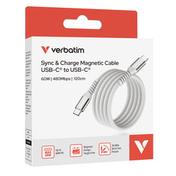 Verbatim Cavo Magnetico Sync  Charge USB-C to USB-C 60W  120 cm_Grigio