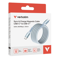 Verbatim Cavo Magnetico Sync  Charge USB-C to USB-C 60W  120 cm_Blu