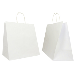 25 Shoppers in carta kraft 28x17x29cm Twisted Large bianco