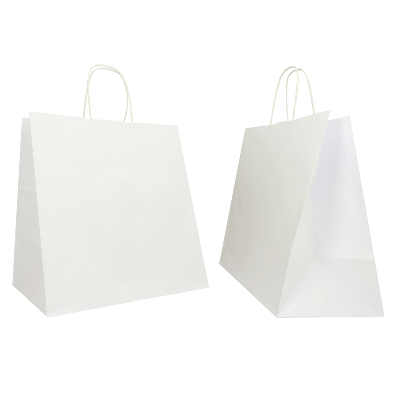 25 Shoppers in carta kraft 28x17x29cm Twisted Large bianco