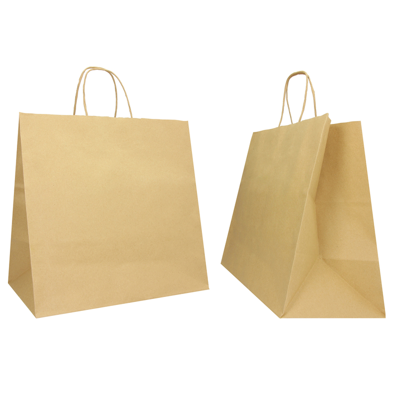 25 Shoppers in carta biokraft 28x17x29cm Twisted Large avana