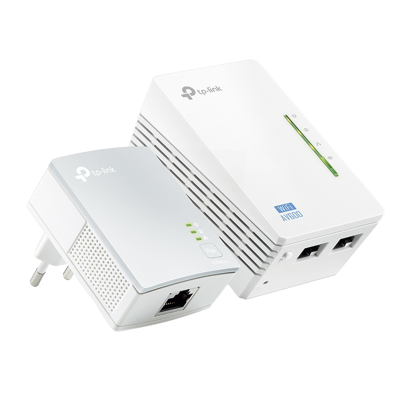 Starter Kit Powerline AV600 + Wi-Fi N 300Mbps con 2 porte Fast Ethernet TP-LINK