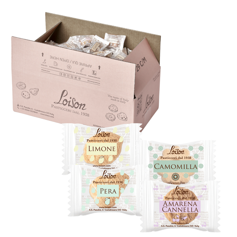 Scatola 200 biscotti al burro assortiti 4 gusti frutta e meditazione 1250gr Lois