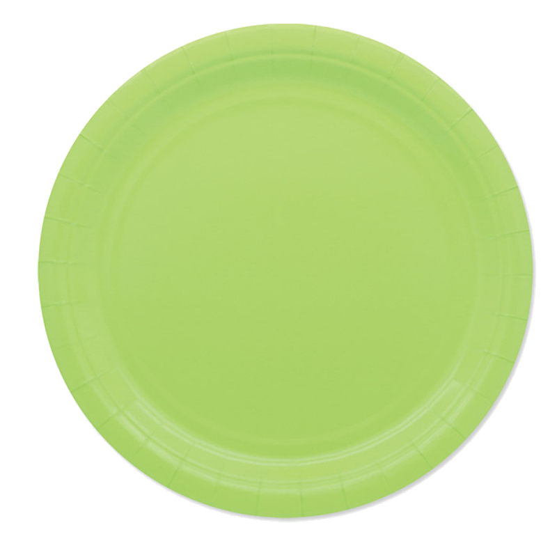 25 piatti piani D24cm Ecocolor biodegradabile verde mela Big Party