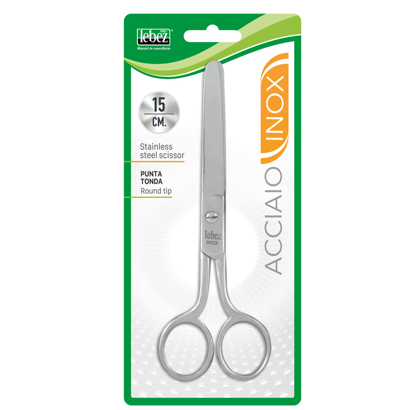 Forbici 056 15cm lama acciaio inox punta tonda LEBEZ