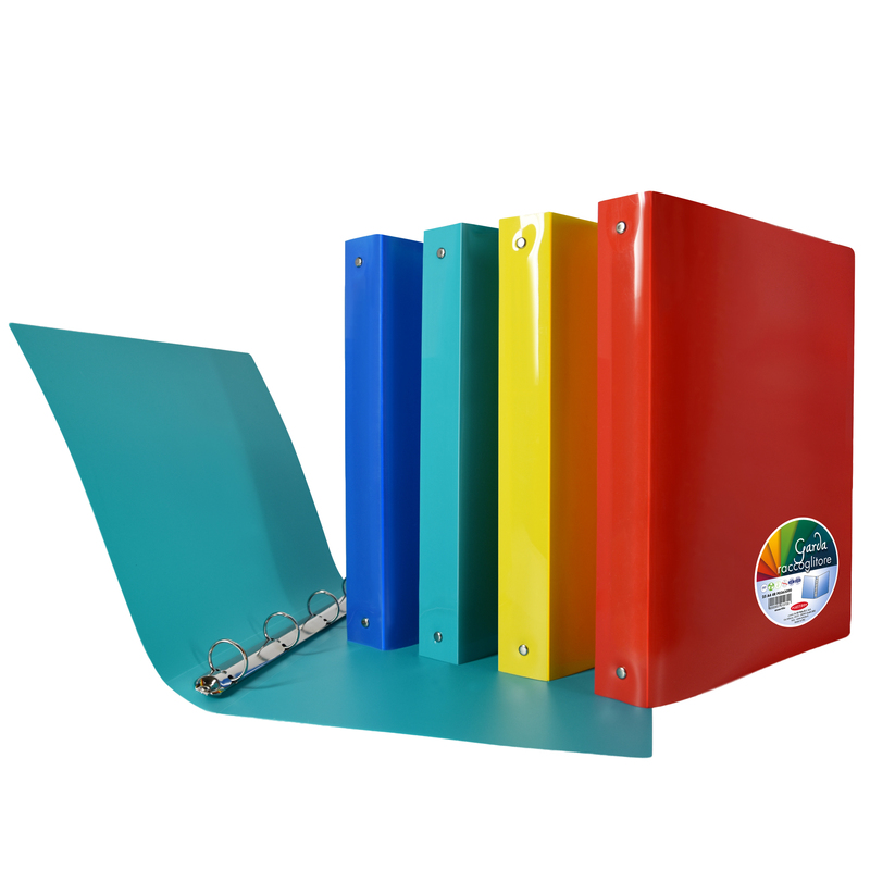 Raccoglitore Garda  22 x 30 cm  4 anelli tondi 25 mm  PP  colori assortiti  Plas
