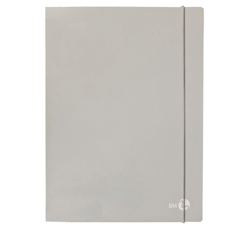 Cartellina 3 lembi con elastico dorso 1 cm, f.to A4 grigio chiaro BM