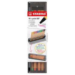 Click set 10 fineliner Stabilo Point 88 colori assortiti