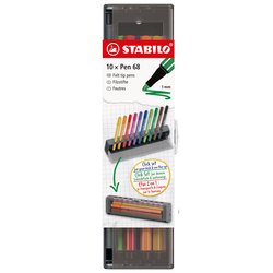 Click set 10 pennarelli Stabilo Pen 68 colori assortiti