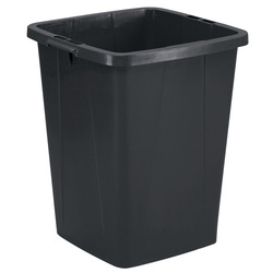 Bidone nero DURABIN quadrato in PP con maniglie per il trasporto 90 lt Durable