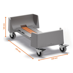 Carrello rettangolare in rPP per bidoni DURABIN da 60L 240x165x495mm Durable