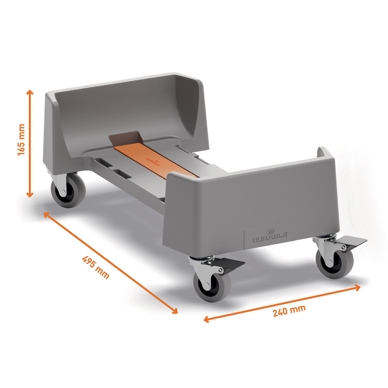 Carrello rettangolare in rPP per bidoni DURABIN da 60L 240x165x495mm Durable