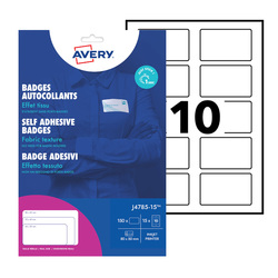 Etichette badge in seta acetata  80x50mm (10et/fg) 15fg - inkjet Avery