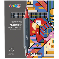 Astuccio 10 Sketch marker doppia punta colori assortiti Carioca Plus