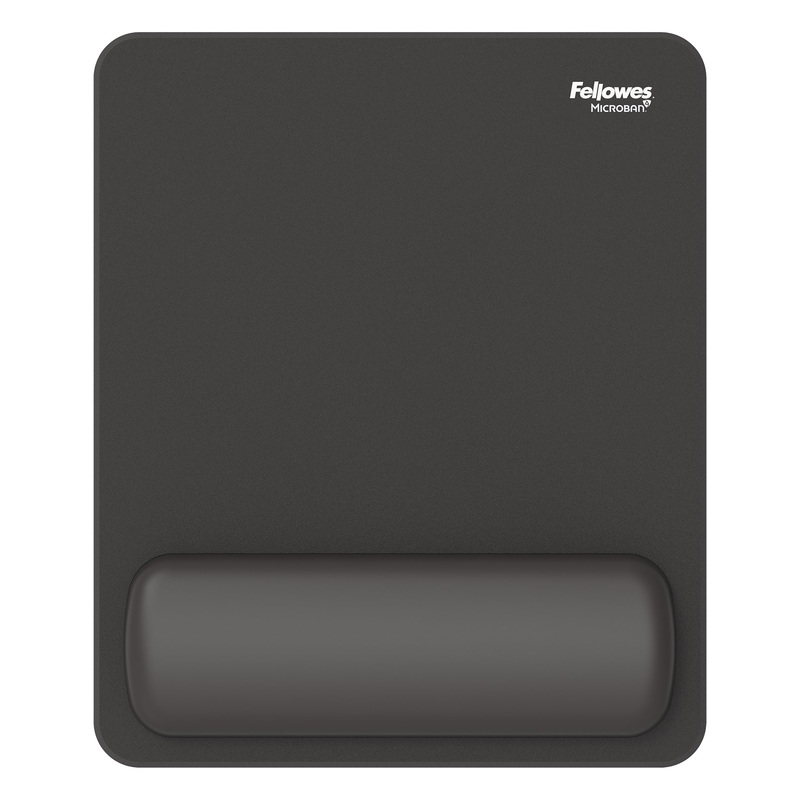 Mousepad Breyta con poggiapolsi con Microban Nero Fellowes