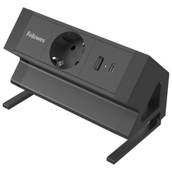 Power desk Type F Nero Fellowes