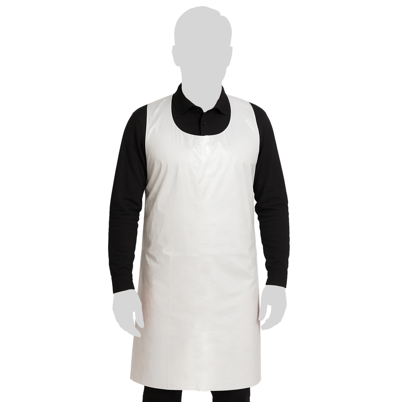 Conf 100 grembiuli Apron 20 in LDPE taglia unica bianco Reflexx