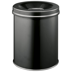 Cestino gettacarte tondo SAFE autoestinguente nero 15L Durable