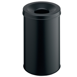 Cestino gettacarte tondo SAFE autoestinguente nero 60L Durable