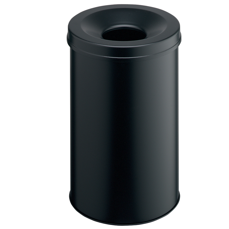 Cestino gettacarte tondo SAFE autoestinguente nero 60L Durable