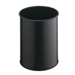Cestino gettacarte tondo in metallo nero 15L Durable