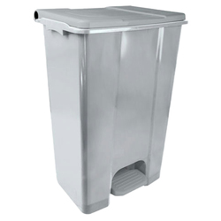 Contenitore mobile a pedale in plastica riciclata Ecoconti 80lt grigio e grigio