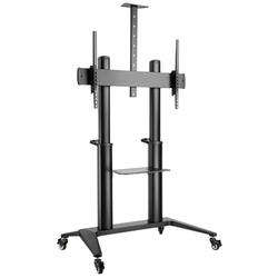 Dacomex - Carrello nero su ruote - Altezza regolabile - 75"-105" - VESA 1000x600