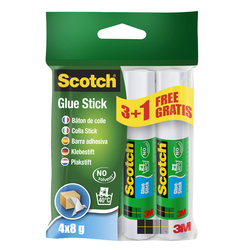 Promo pack 3+1 colle stick 8gr 6232S bianca permanente ScotchR