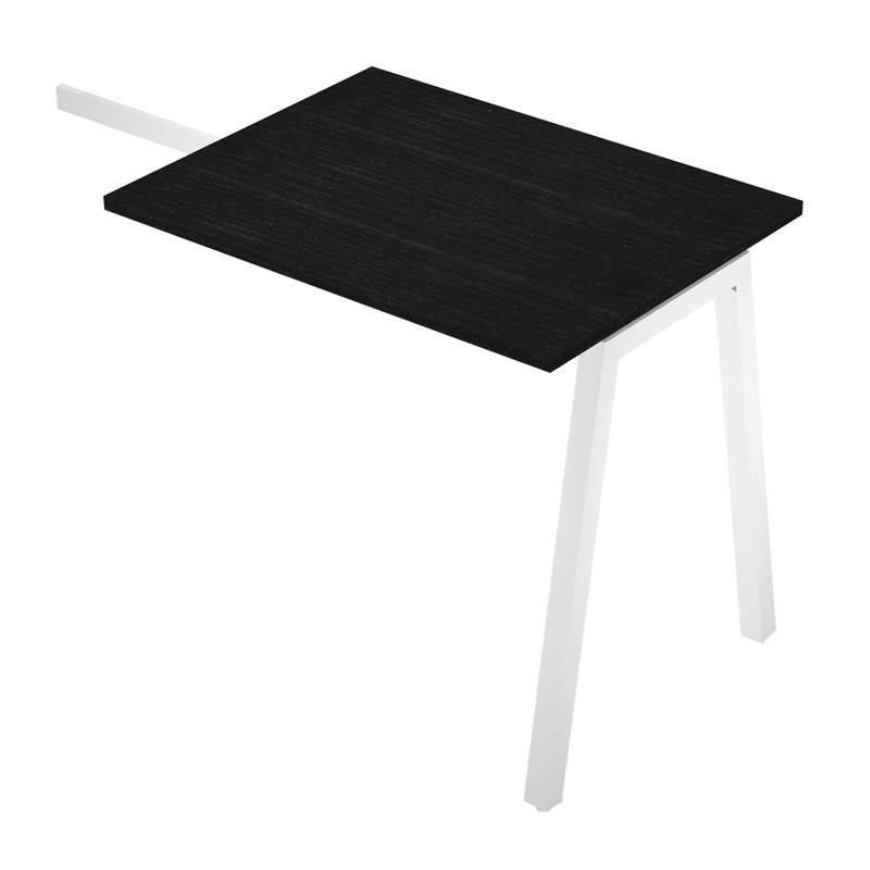 Allungo reversibile dx/sx 80x60cm piano nero venato per scrivania struttura bian