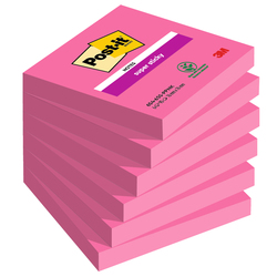 Cf. 6pz 90 foglietti Post-itR Super Sticky 76x76mm 654-6SS rosa power