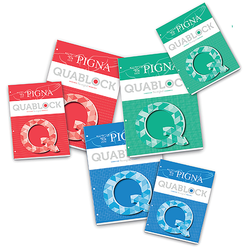 Blocco collato Quablock Original 80gr 50fg A5 1rigo PIGNA