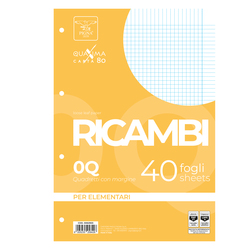 RICAMBI FORATI A4 5mm c/marg QUAXIMA 40FG 80GR PIGNA