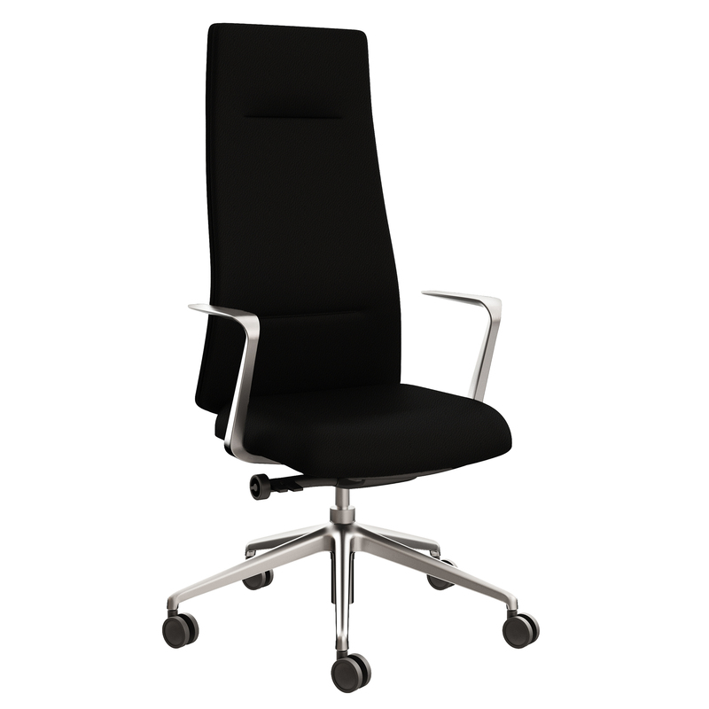Poltrona direzionale c/bracc Bull BUA in ecopelle nero