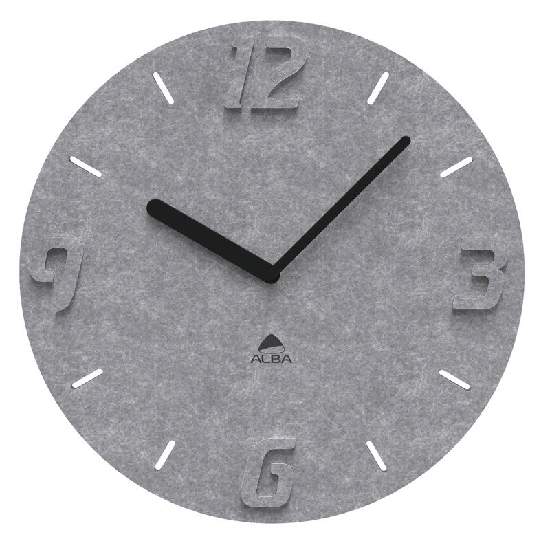 Orologio da parete PET effetto 3D D30cm grigio Alba