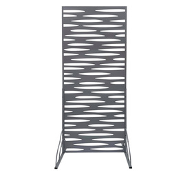 Pannello decorativo in metallo grigio con piadi laterali 80x180cm Verdemax